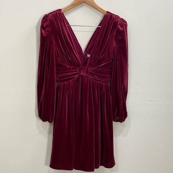 Gianni Binni Velvet Mini Dress Plunge Neckline - Picture 1 of 13